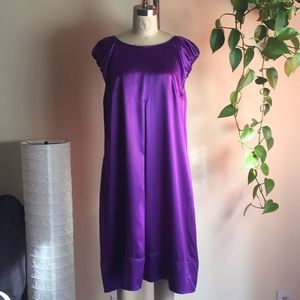 Dolce & Gabbana Purple Silk Dress w/ Pockets